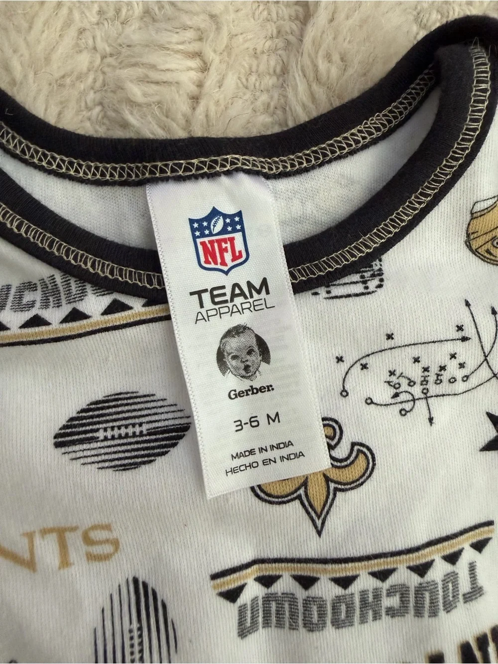 New Orleans Saints Infant One-Piece Bodysuits - Black & White